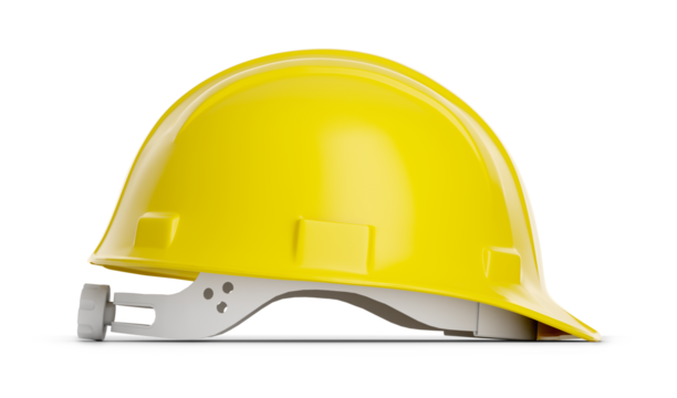 Yellow Construction Hard Hat Isolated. Transparent PNG.