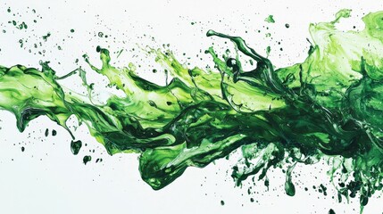A green watercolor splash, vibrant and dynamic, spreading across the canvas