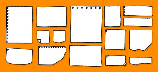 Hand Drawn Torn Paper Sheets. Torn Paper. Full Vector!