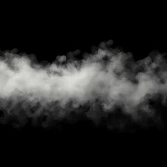 Fototapeta premium White smoke billows against a black background.