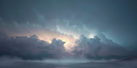 Fototapeta premium Dark clouds accumulate at twilight