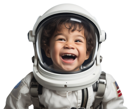 PNG Happy child astronaut suit - Powered by Adobe