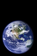 Fototapeta premium A close up of the Earth with the continents of North America