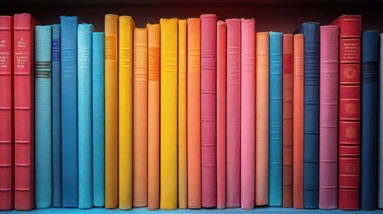 Colorful Books on a Shelf