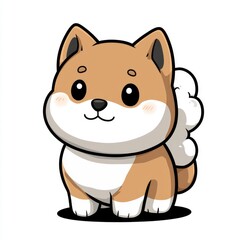 Adorable Cartoon Shiba Inu Puppy