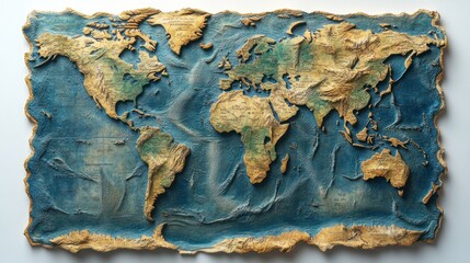 Fototapeta premium World Map with Relief
