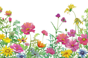 Obraz premium PNG Flowers garden border outdoors pattern nature.