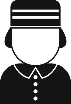 recommend clip art: Simple silhouette style icon of a hotel bellboy wearing a uniform