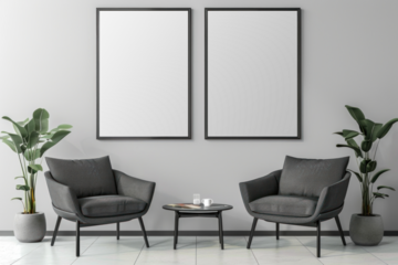 PNG modern photo frame mockups, transparent design