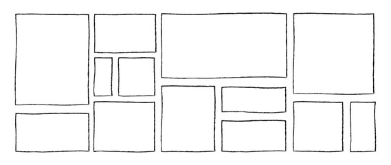Rectangle Frames! Hand drawn pencil or chalk square borders, highlight elements (Full Vector)