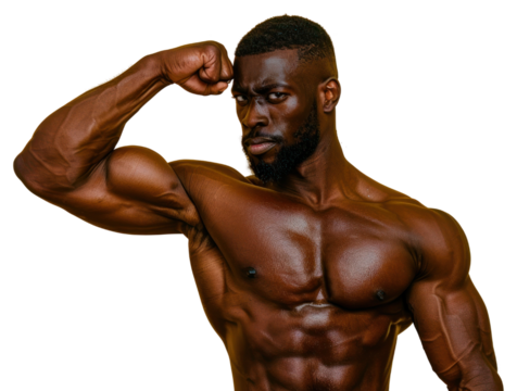Photo of black muscular man flexing his muscle shoulder person human.