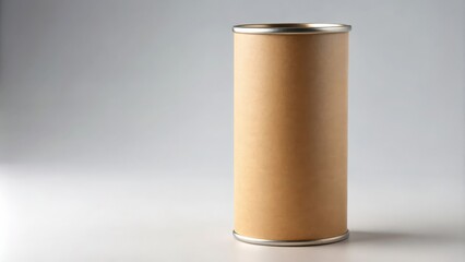 rendering of a mockup craft brown paper tube tin can