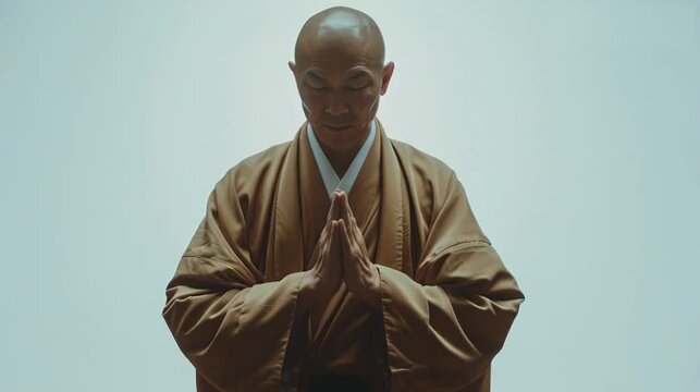 祈るお坊さん - Japanese monk praying -