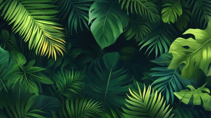 Lush Tropical Foliage: An Immersive Jungle Scene