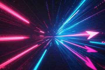 Fototapeta premium Abstract motion speed glowing effect background created with Generative AI