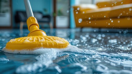 Professional House Cleaning Service Using Vacuum and Mop for Sparkling Clean Results