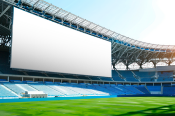 Stadium screen display  png mockup, transparent design