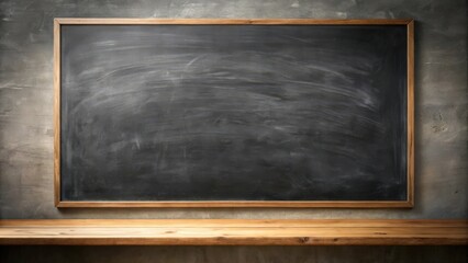 Horizontal blackboard in a dark chalkboard studio background for showcasing products