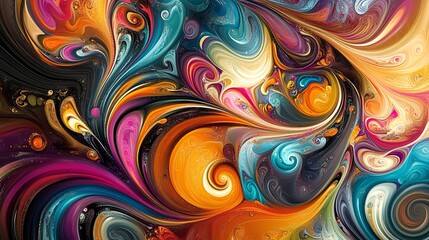 Hypnotic Digital Art: Swirling Patterns in Vibrant Hues 1