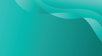 Abstract frame background with gradient turquoise blue wavy shapes flowing on negative space for design