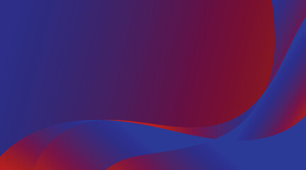 Abstract empty background with flowing red and blue gradient waves at corner for edit and design