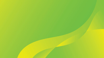 Abstract green and yellow gradient background with wavy shapes border, ideal for website, banner, or social media post design