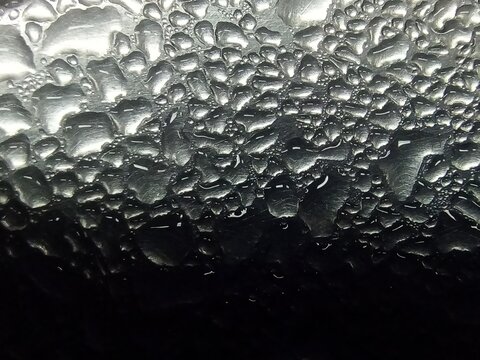 Close Up. Water Dew on stainless.