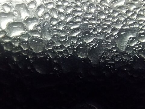 Close Up. Water Dew on stainless.