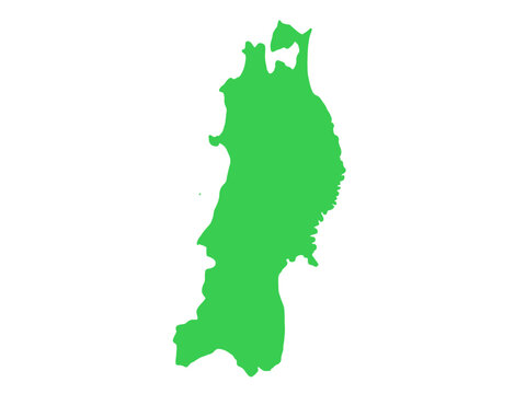 少しゆるい東北地図　フチなし　マップ