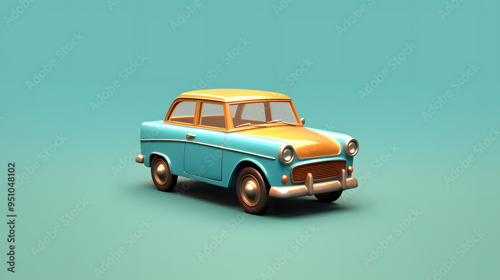 Poster car 3d cartoon