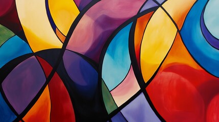 Fototapeta premium Bold Shapes and Vibrant Colors: Abstract Art Exploration - ar 169_2