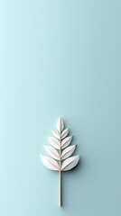 Naklejka premium Minimalist White Branch on Light Blue Background