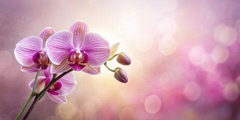 Naklejka premium Elegant orchid in shades of pink and violet on a soft background
