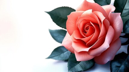 Fototapeta premium Delicate watercolor depiction of a blooming rose flower, high-quality, floral elegance, romantic petals