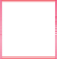 The red frame consists of lines and small dashes.