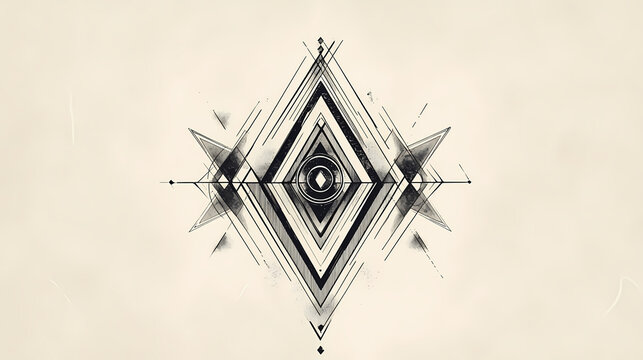 Personalized geometric tattoo design, showcasing custom hexagon and line art, emphasizing uniqueness on a simple background. Geometric. Illustration