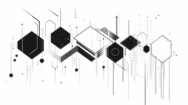 Personalized geometric tattoo design, showcasing custom hexagon and line art, emphasizing uniqueness on a simple background. Geometric. Illustration