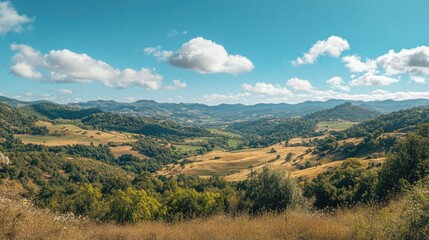 Fototapeta premium A panoramic view of a protected natural park, showcasing the importance of preserving diverse landscapes.