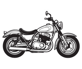 Fototapeta premium Black and white coloring book motorcycle isolated on white background