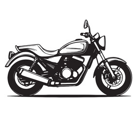 Obraz premium Black and white coloring book motorcycle isolated on white background