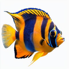 Vibrant tropical fish, underwater, marine, colorful, clipart, white background, high quality