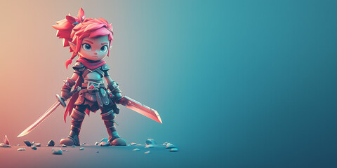 A character from the game. Website header or desktop wallpaper.