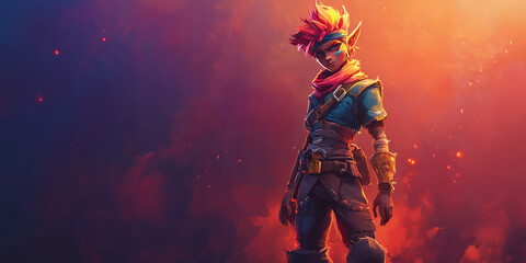Fototapeta premium A character from the game. Website header or desktop wallpaper.