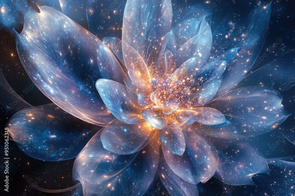 Wall mural Abstract Flower with Starry Texture