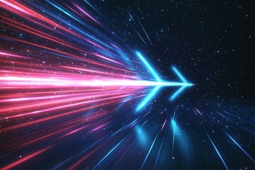 Abstract motion speed glowing effect background created with Generative AI