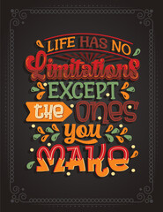 Life has no limitations except the ones you make. Lettering poster