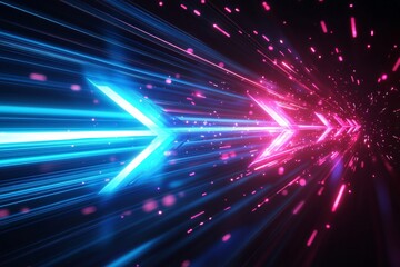 Fototapeta premium Abstract motion speed glowing effect background created with Generative AI