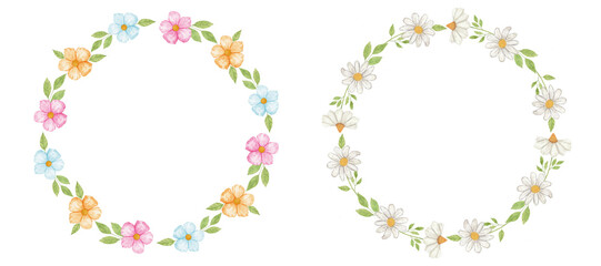 Guirlanda de Flores em Aquarela