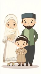 Islamic faith family illustration