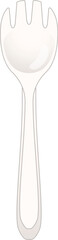 Simple white plastic fork standing upright, perfect for illustrating single use cutlery for picnics or takeaway food